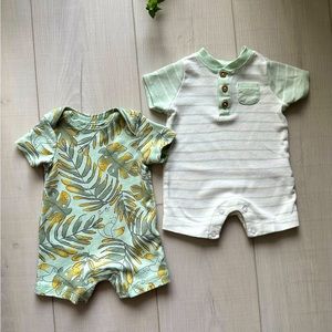 Carters 2 pk Green Theme Rompers - Newborn